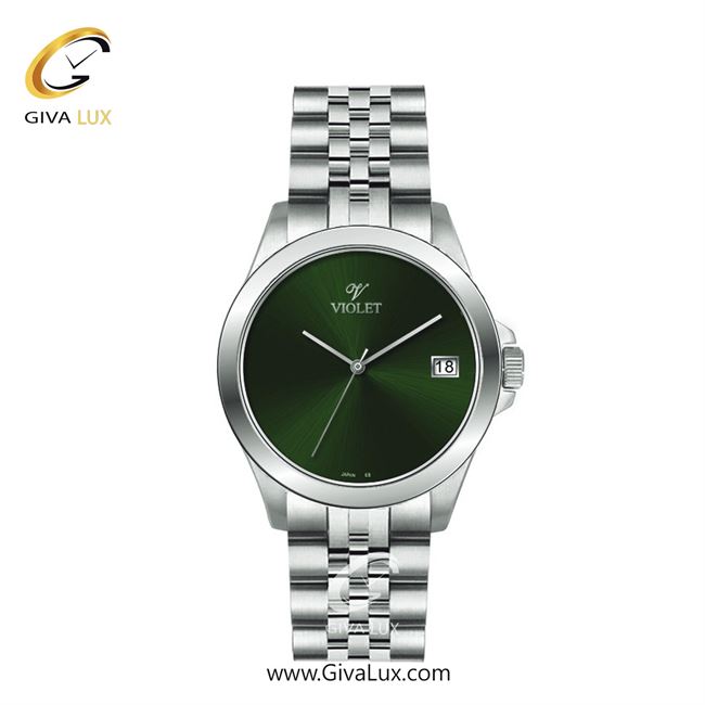 ساعت مچی اورجینال زنانه ویولت VIOLET نقره ای | نقره ای| سبز یشمی تیره| کد رفرنس 0589 سایز متوسط 